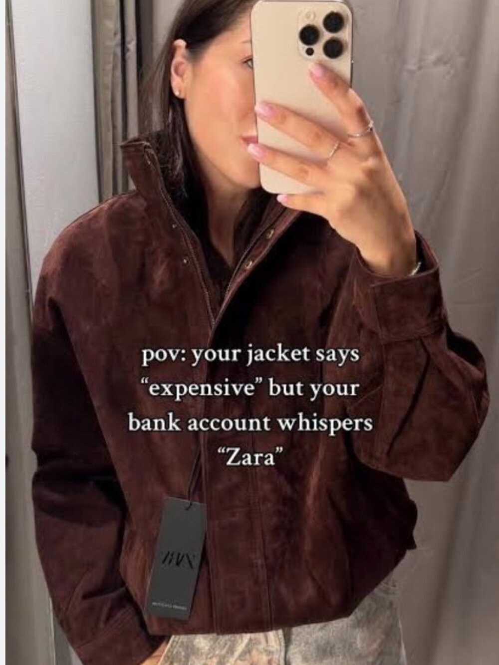NWT Zara S Dark Brown Suede Leather Jacket - Picture 4 of 16